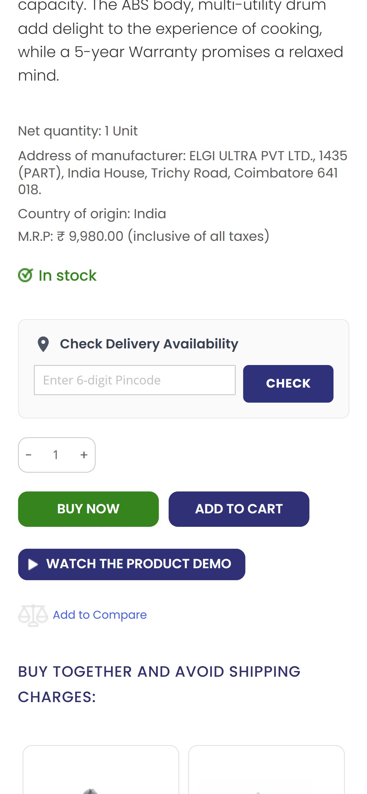Elgi Ultra — Mobile